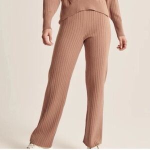 Abercrombie & Fitch Ribbed Wide Leg Pants - Brown